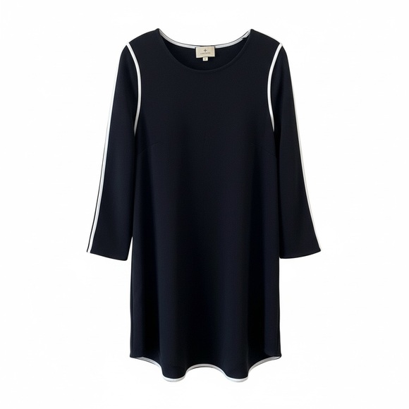 Tuckernuck Dresses & Skirts - Tuckernuck Navy Seamed Shift Dress White Trim Size Large EUC